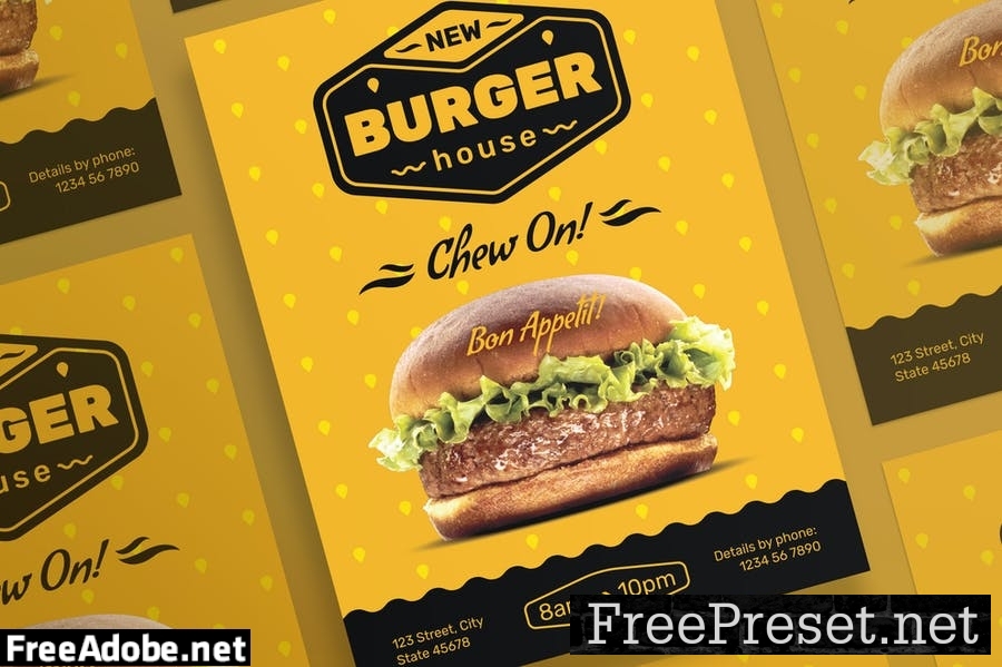 Burger House Flyer and Poster Template