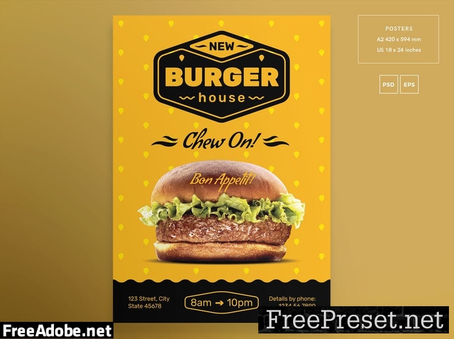 Burger House Flyer and Poster Template