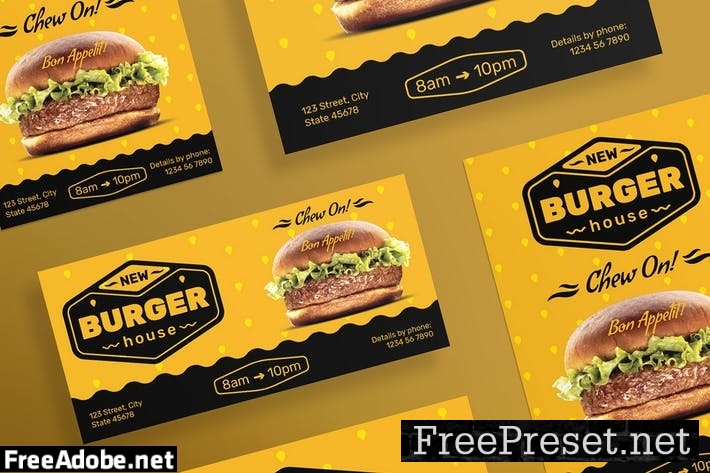 Burger House Flyer and Poster Template G6PTS2