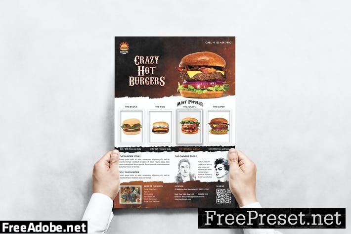 Burger Menu Flyer M58C37L