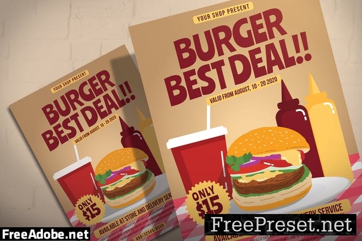 Burger Shop Sale - Flyer Template 2STA29Q