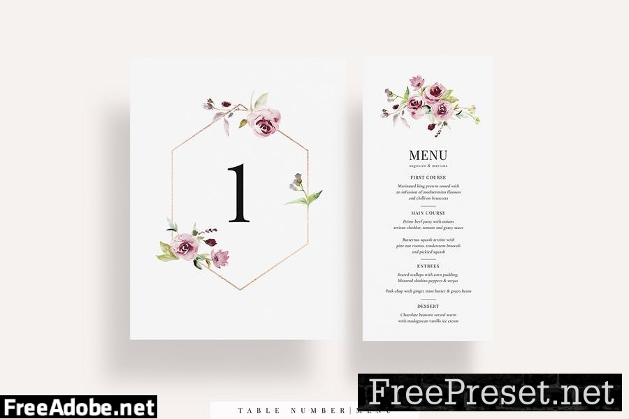 Burgundy Wedding Invitation Set EZ