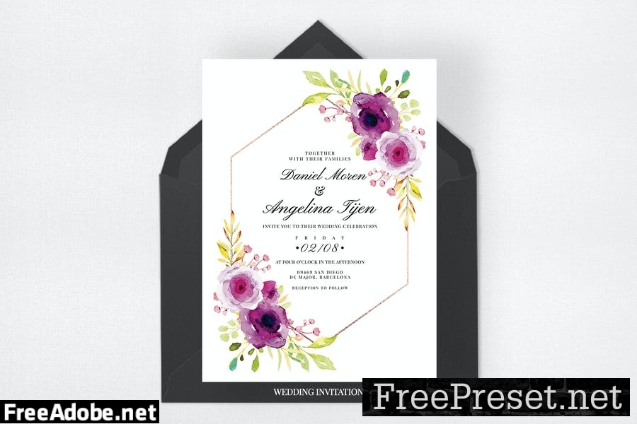 Burgundy Wedding Invitation Suite