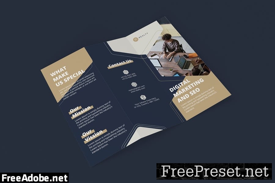 Business Digital Marketing Trifold Brochure 4DWSW7X