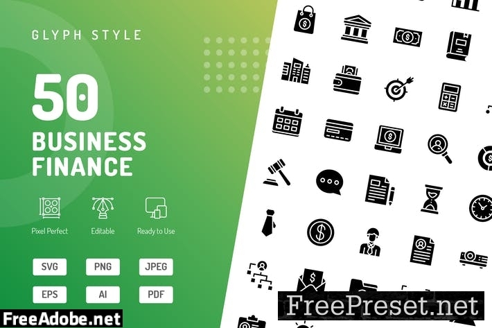 Business Finance Glyph Icons ESLVB4M