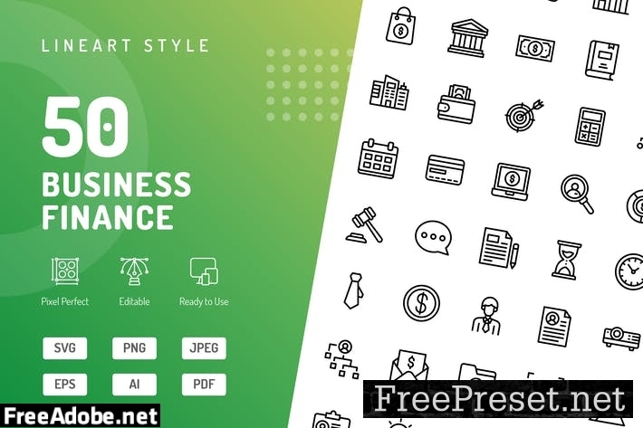 Business Finance Line Icons XAMLPEF