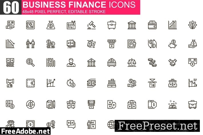 Business Finance Thin Line Icons Pack 5PNUBEZ