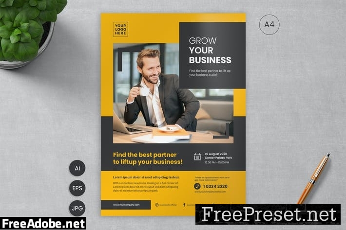 Business Flyer Template 12 - Slidewerk SUN9FRV