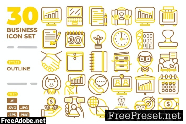 Business Icon Set (Outline) JUWRNWE