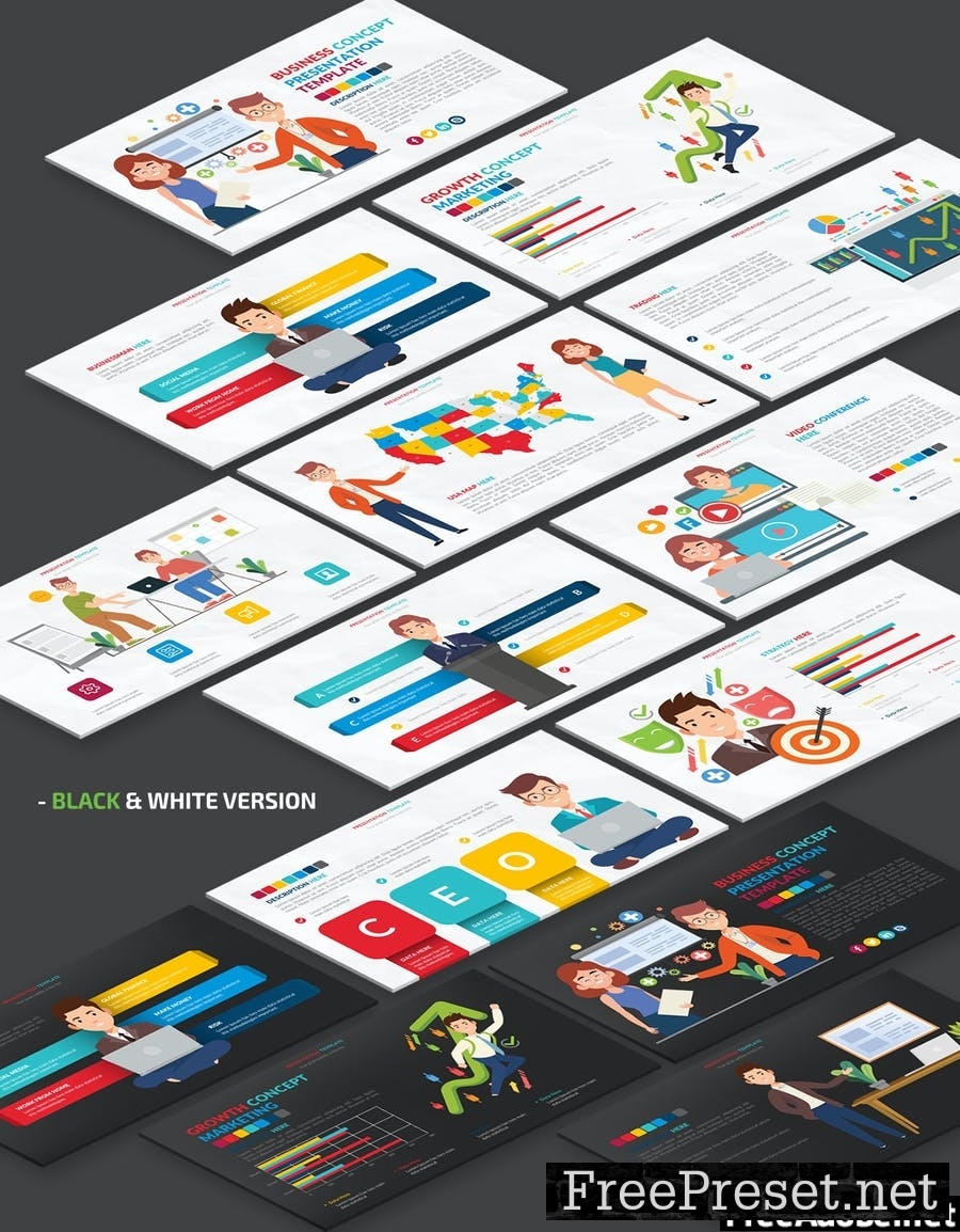 Business Infographics Powerpoint 39X45YE