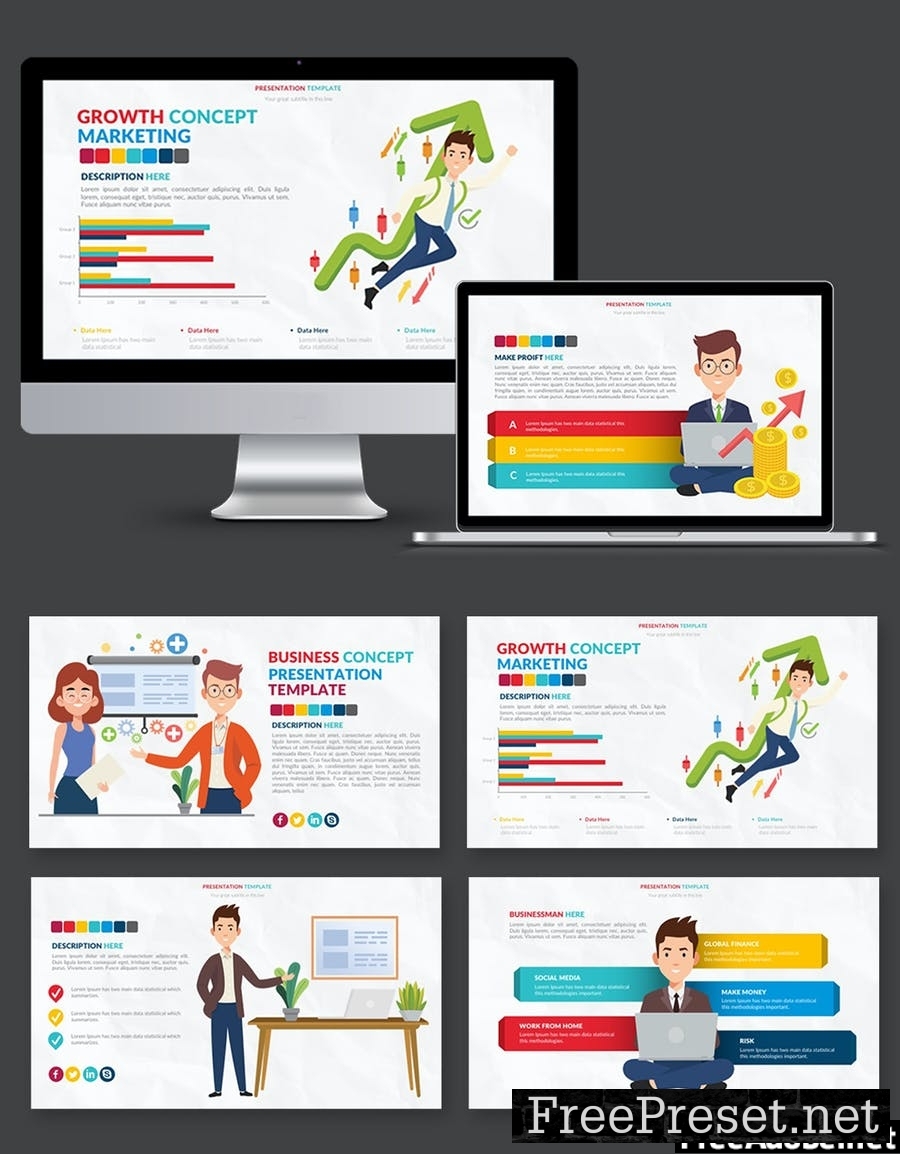 Business Infographics Powerpoint 39X45YE