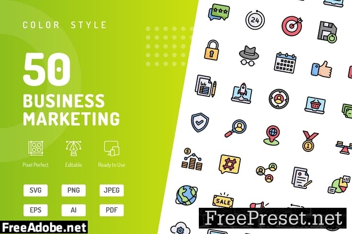 Business Marketing Color Icons 3MUSGMG