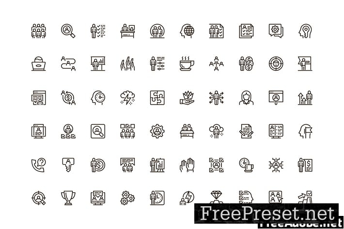 Business People Unique Web Line Icons Pack HG9QEUX