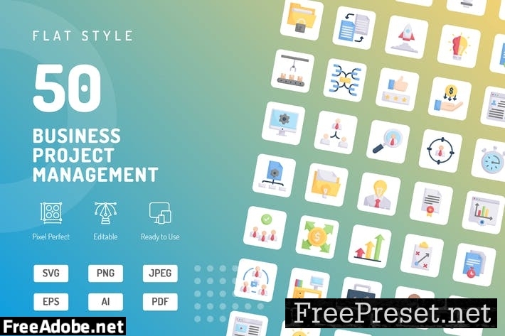 Business Project Management Flat Icons Q59ZEEL