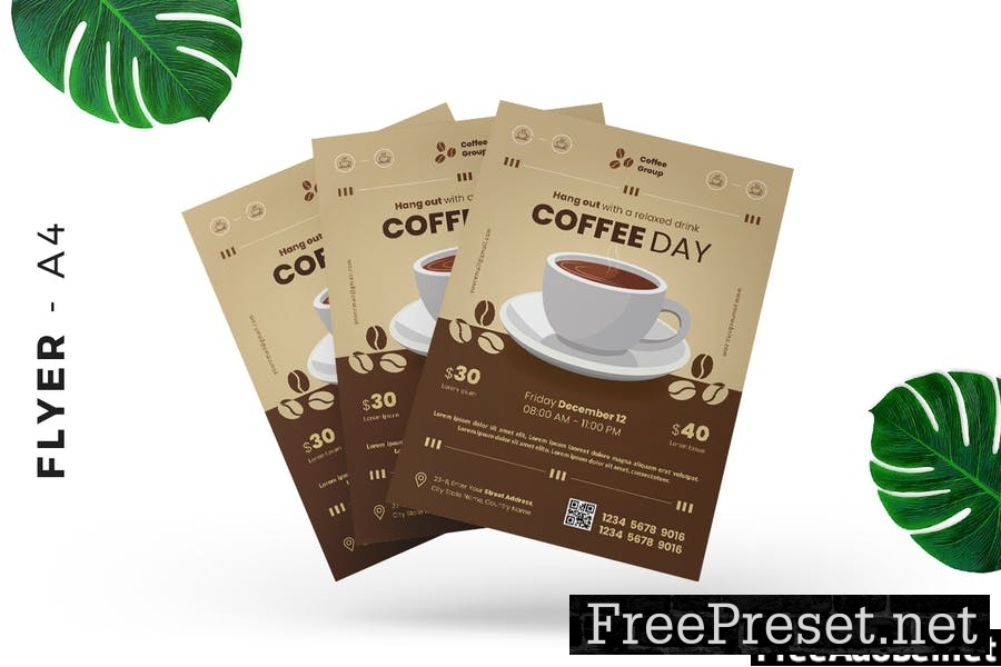 Cafe / Coffee Event Flyer Design 7UX3ZXT