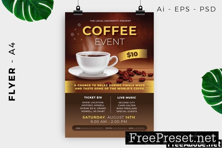 Cafe / Coffee Event Flyer Design G2D8TS8