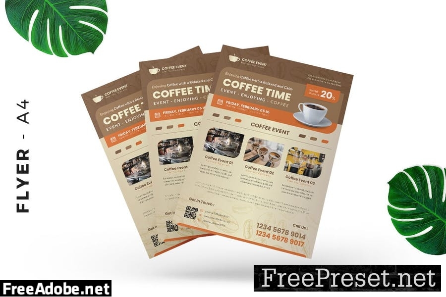 Cafe Restaurant Coffee Flyer Design RX6BKJB