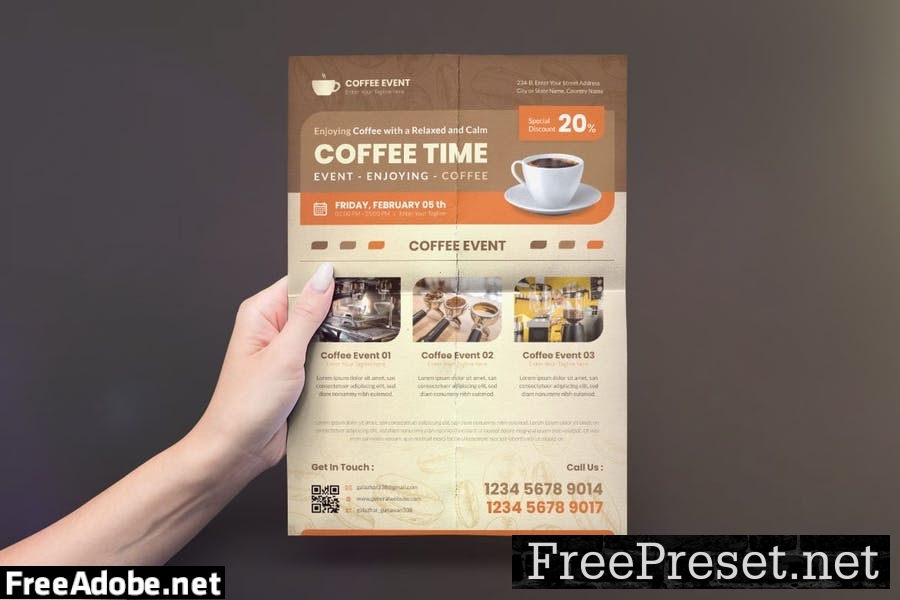 Cafe Restaurant Coffee Flyer Design RX6BKJB