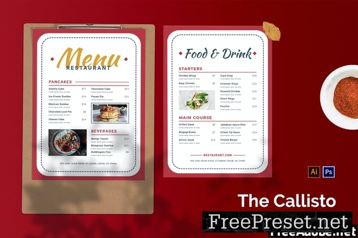 Callisto - Restaurant Menu FXE398H