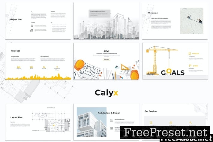 Calyx : Construction Google Slides Template 84RTWE