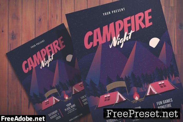 Campfire Night Event - Flyer Template LKAU4YP