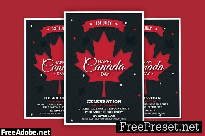 Canada Day Flyer Template R7C8ZPE