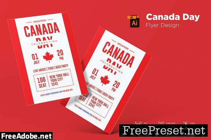 Canada Day Flyer Template USRH42J