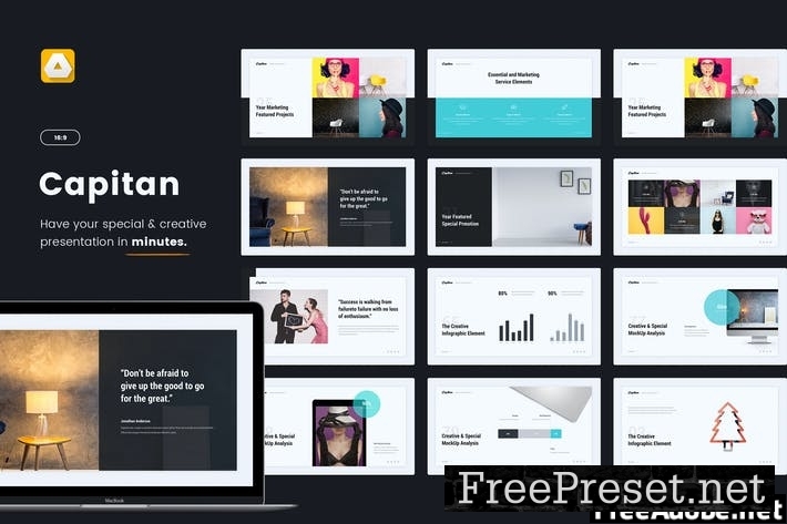 Capitan - Minimal Google Slide Template 5B8HYA