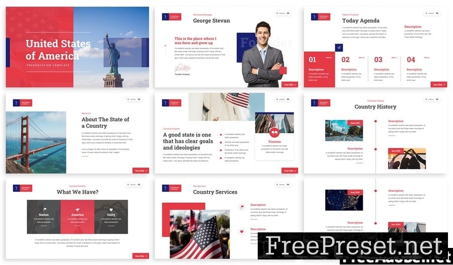 Captain - USA Themes Powerpoint Template