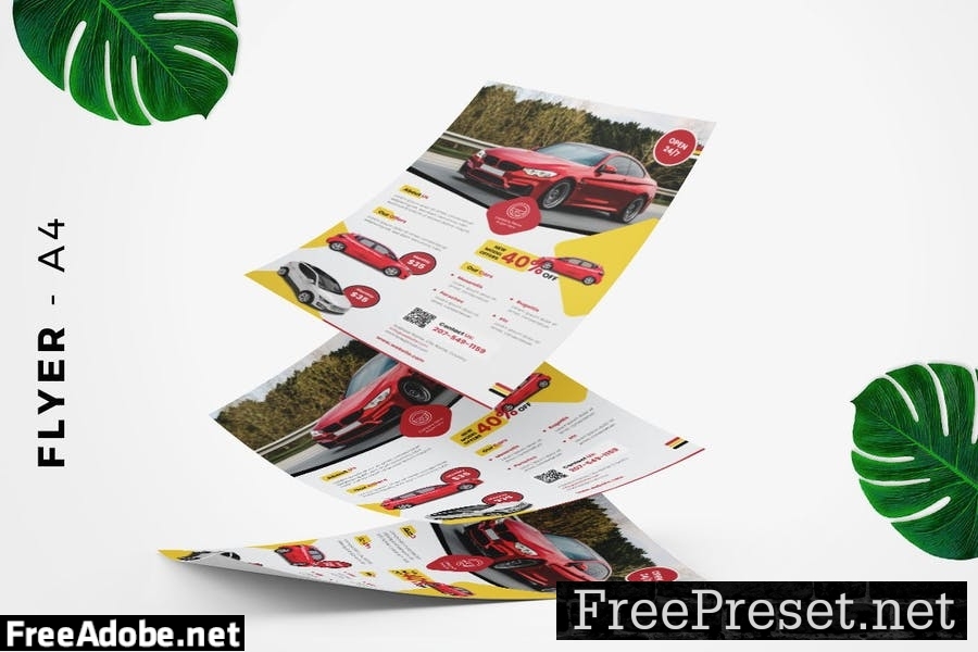 Car rental flyer template FWTDYFW