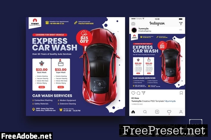 Car Repair Services Square Flyer & Instagram Post 4HEUH43