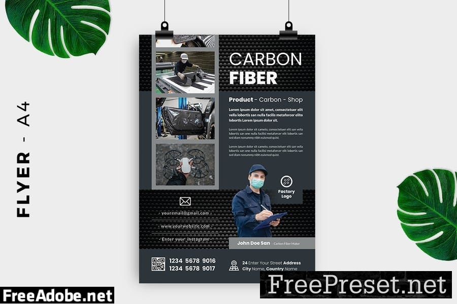 Carbon / Metal Product Flyer Design 65L4ZV8