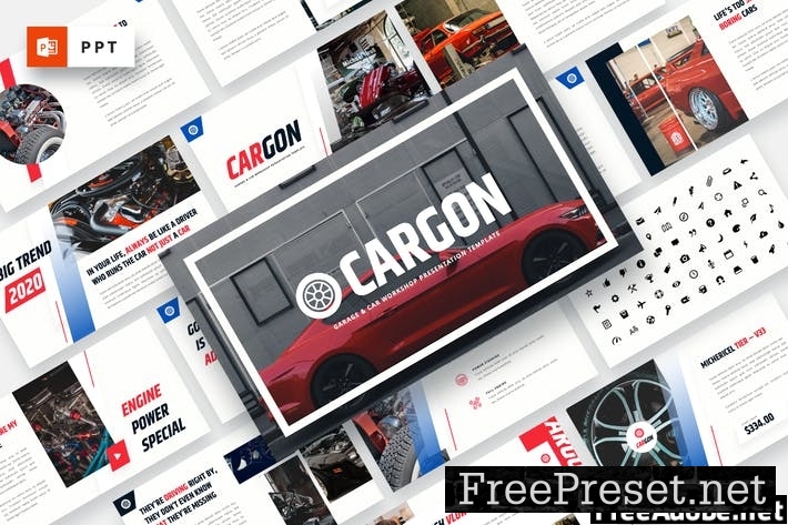 CARGON - Garage & Car Workshop Powerpoint Template CWMM4P7