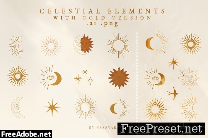 Celestial Elements with gold texture RXZDP6P