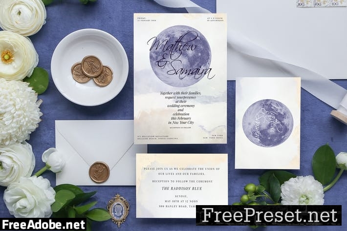 Celestial Wedding Invitation Card  7285GAU