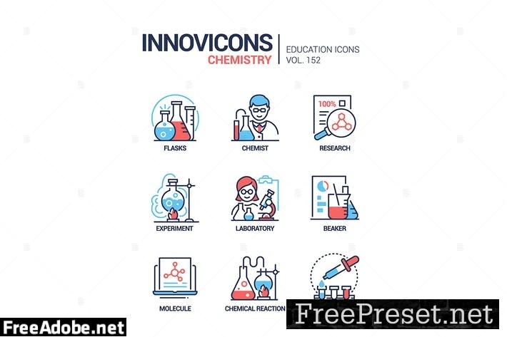 Chemistry - modern line design style icons set KHC7P5N