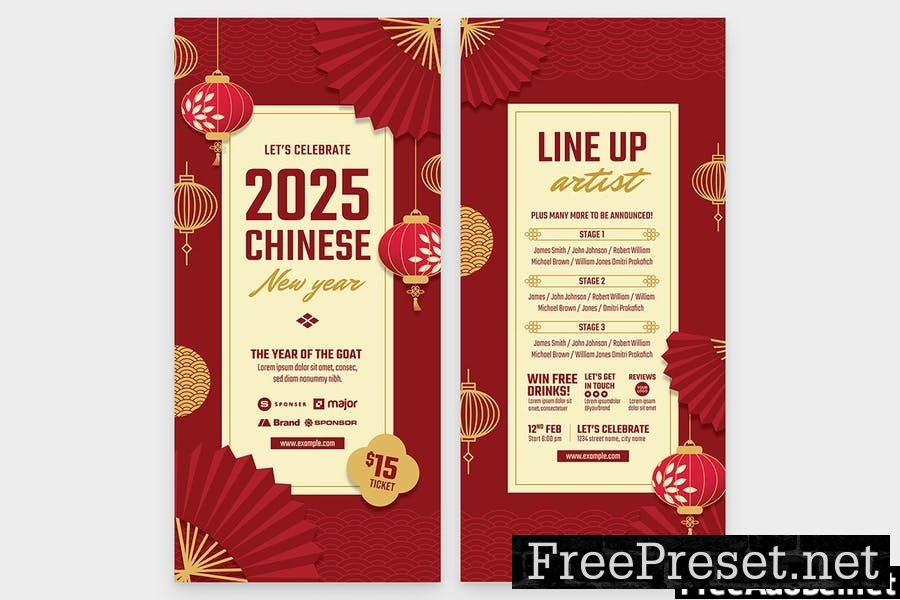 Chinese Lunar New Year Flyer Templates.
