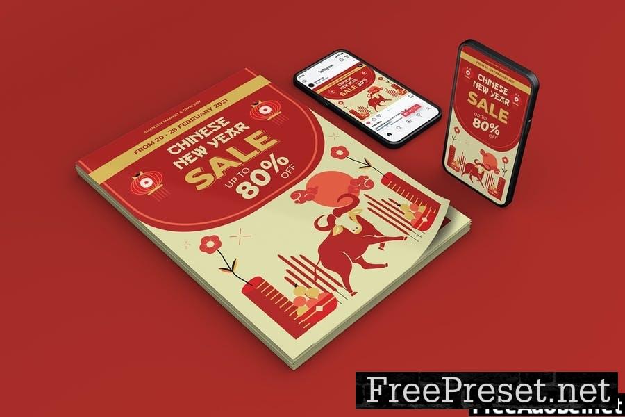 Chinese New Year Sale Flyer Set