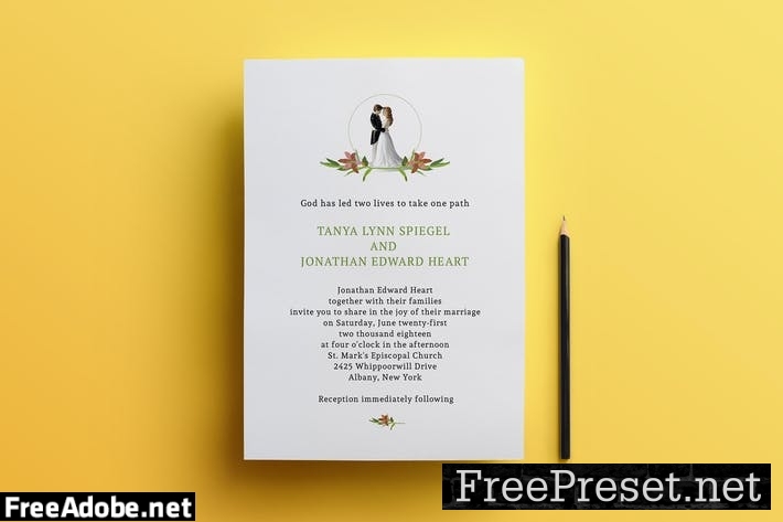 Christian wedding invitation card 7M7QPU