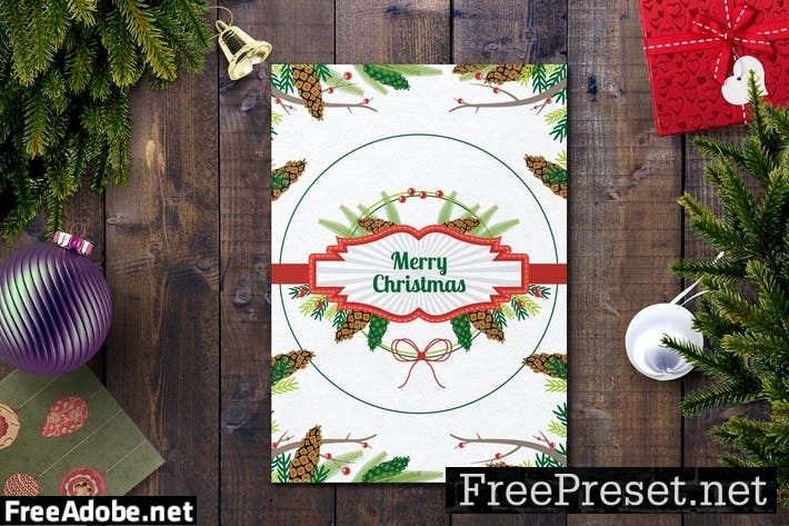 Christmas Card Template BDR56Y