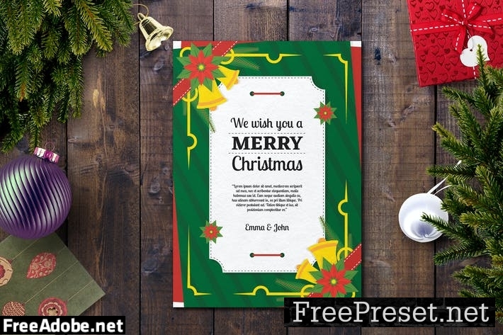 Christmas Card Template 36N3Z2