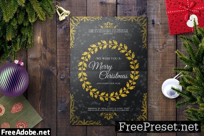 Christmas Card Template 9W8ATU