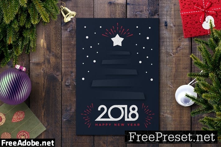 Christmas card template A6EW22