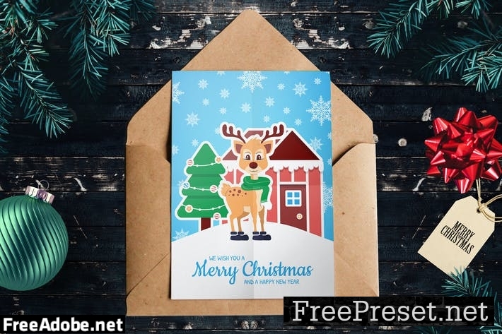 Christmas Card Template Y752PW