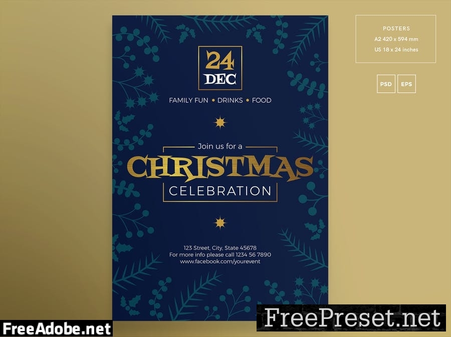 Christmas Celebration Flyer and Poster Template