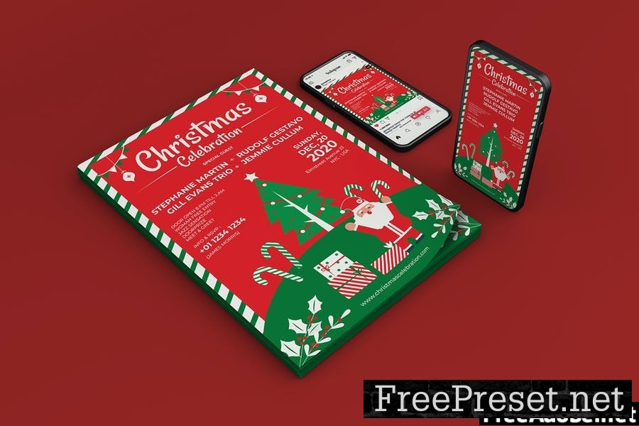 Christmas Celebration Flyer Set