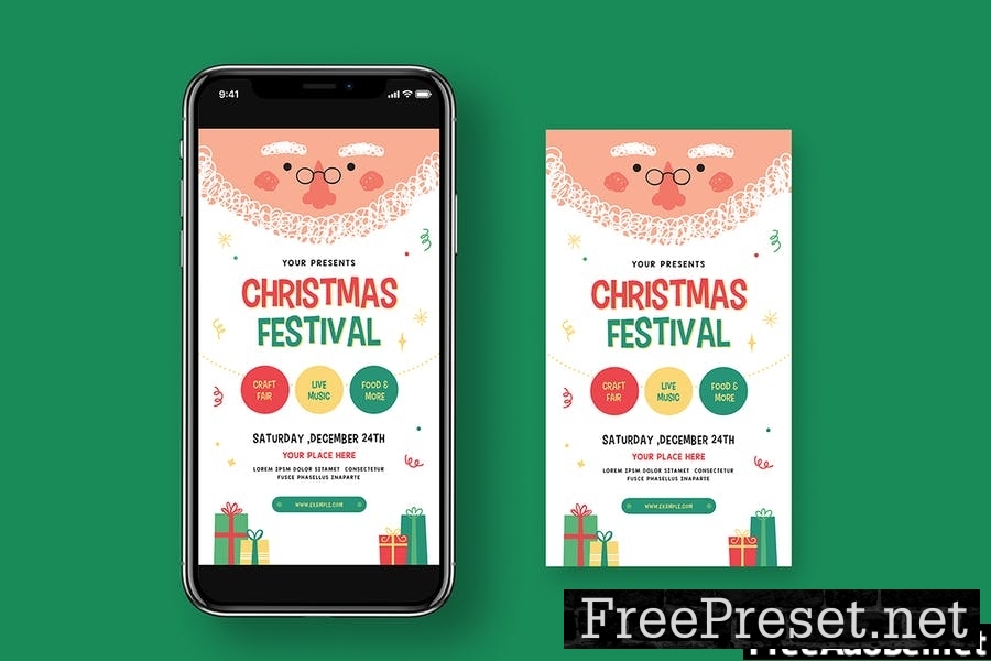 Christmas Festival Flyer + Social Media