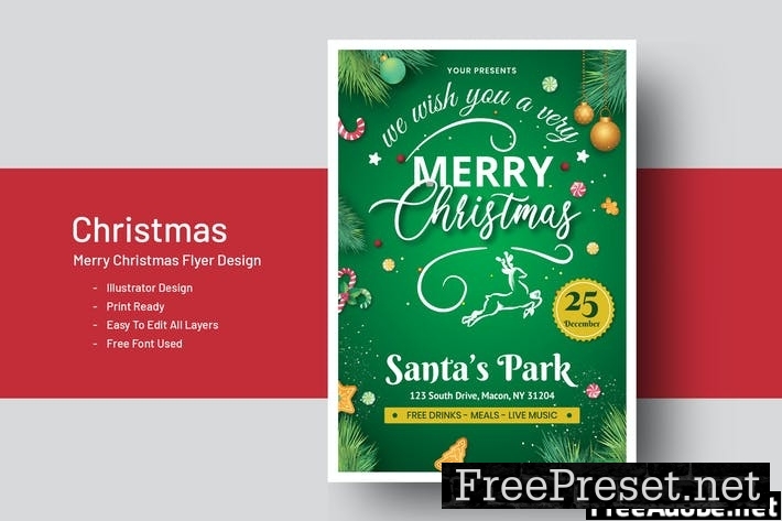 Christmas Flyer Template C5T4SFP