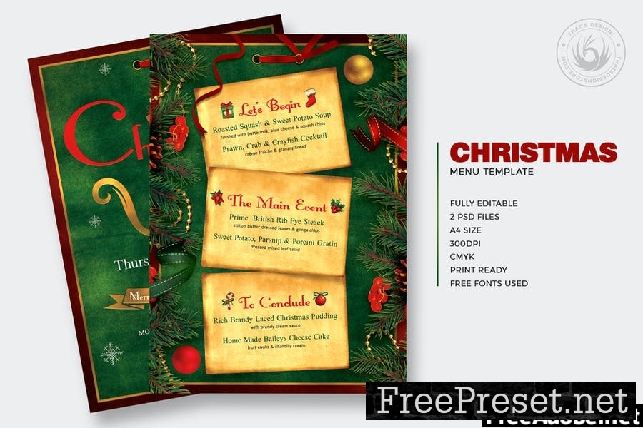 Christmas Menu Template V2