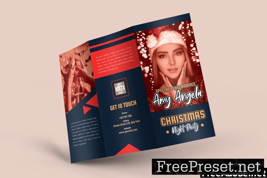 Christmas Night Party Trifold Brochure